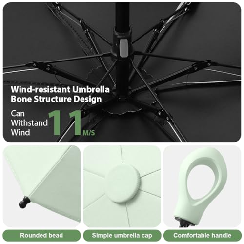 PALAY® Mini Sun Umbrella UPF 50+ Protective with Black Liner 6 Strong Ribs Design Fashion Outdoor Folding Travel Lightweight Rubberized Hanging Handle 2 PCS PALAY® Mini Sun Umbrella UPF 50+ Protective with Black Liner 6 Strong Ribs Design Fashion Outdoor Folding Travel Lightweight Rubberized Hanging Handle 2 PCS